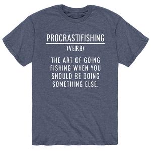 Мужская футболка с надписью Procrastifishing Definition Licensed Character