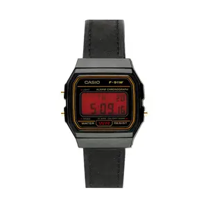 CASIO Часы Retrofit Series Quartz Movement Leather Strap Watch Unisex Black Dial, Sunset Nightfall Black Dial (Sunset)