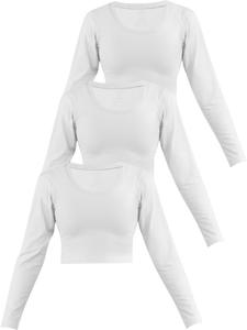 Лонгслив Janice 3 x Damen crop Langarmshirt Nerja, белый