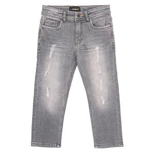 Джинсы для мальчиков 4-7 лет с эффектом потертости и контрастной неоновой строчкой Rawx, Grey
