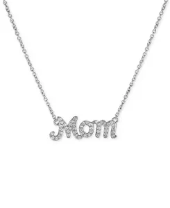 Ожерелье с бриллиантовой подвеской «Мама» (1/4 карата) из стерлингового серебра Macy'S, silver