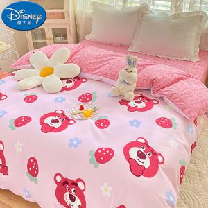 Disney Пододеяльник хлопковый фланелевый 160х210 см, детский, рисунок Strawberry Bear