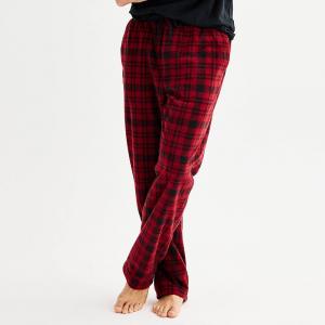 Мужские пижамные брюки из микрофлиса Sonoma Goods For Life, цвет Retro Plaid Red Black