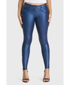 Женские облегающие брюки-диско средней посадки с завышенной талией Freddy, Navy blue