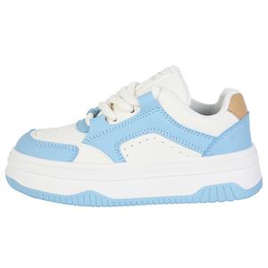 WARRIOR Женские легкие устойчивые к истиранию низкие скейтерские туфли для увеличения роста бело-голубые, цвет White Blue