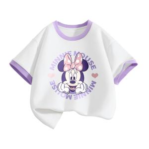 Детская футболка для детей от 3 до 7 лет Disney, diz happy белый фиолетовый