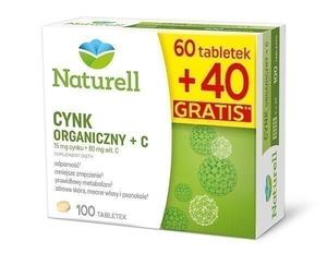 Naturell Cynk Organiczny + C 100 Tabletek иммуномодулятор, 100 шт.