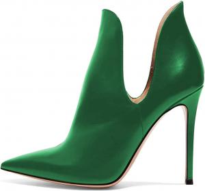 Женские ботильоны FSJ с заостренным носком, высокие каблуки, туфли на шпильке, с вырезом V, размер 4-15 США, Green