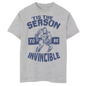Рождественская футболка с рисунком «Железный человек Marvel» для мальчиков 8–20 лет: «Настало время быть непобедимым» Marvel