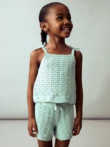 Детские шорты Gili с вязаным бантом Mango, Turquoise - Aqua