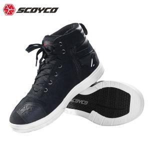 SCOYCO Мотоциклетные ботинки для мужчин, всесезонные дышащие, противоскользящие, внедорожные, зимние, синие в горошек, размер 45