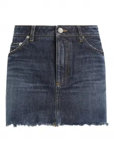 Джинсовая юбка мини с бахромой DOLCE & GABBANA, синий