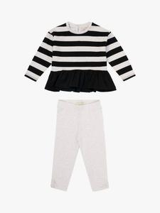 Детский комплект из хлопка: топ и леггинсы в полоску Angel & Rocket, Black/White