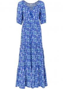 Платье макси с принтом из экологически чистой вискозы Bodyflirt, синий