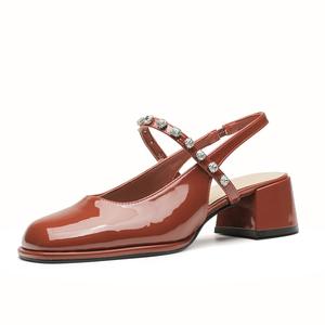 TATAYA Женские туфли на платформе с массивным каблуком 5 см бордовые, цвет Burgundy