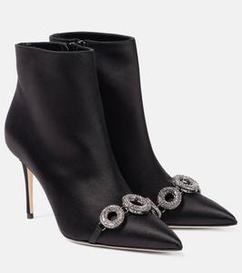Балвиса атласные ботинки с декором Manolo Blahnik, 0015 Blck