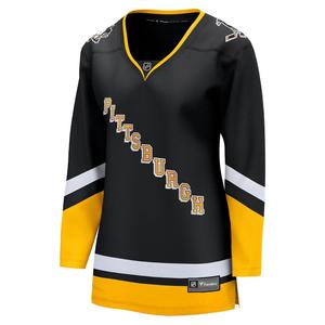 Женская черная фирменная футболка Fanatics Pittsburgh Penguins 2021/22 Альтернативная отделившаяся футболка Premier Premier Fanatics