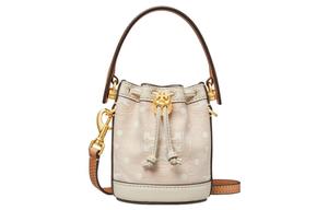 TORY BURCH Монограмма T из ткани с кожаной отделкой, ведерко, женская сумка, светлый розовый