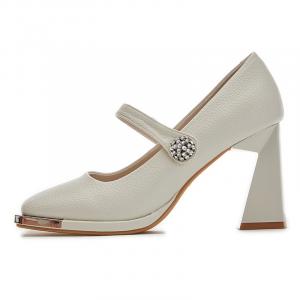 Туфли на платформе с массивным каблуком 8,5 см POOQ, бежевый