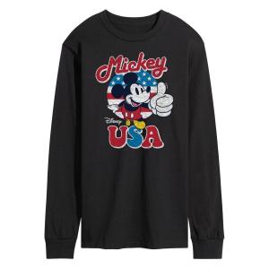 Мужская футболка Disney's Mickey Mouse USA с длинными рукавами и рисунком Licensed Character