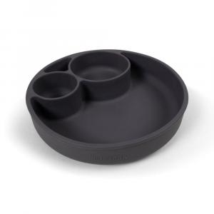 Filibabba Силиконовая тарелка с отделениями Stone Grey