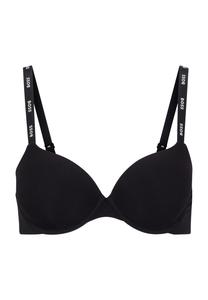 Женский бюстгальтер на косточках с бретелями с логотипом BOSS, черный