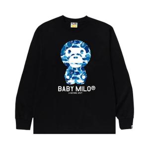 Футболка BAPE ABC Camo Baby Milo Long-Sleeve Tee, Black/Blue