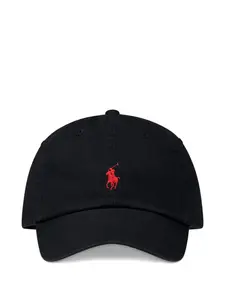 Кепка игрока в поло с вышивкой из хлопка POLO RALPH LAUREN, черный