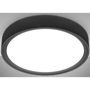 Потолочный светильник LED BK_DL1434 LED, Ø25 см, черный, свет нейтрально-белый LED-модуль 1 шт. Нейтрально-белый, 12 Вт, 1200 Лм, 4000 К B.K.Licht, черный