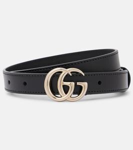 Кожаный ремень GG Marmont Gucci, черный