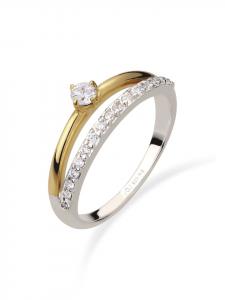 Elli Кольцо из серебра 925 пробы, выполненное в двухцветном исполнении