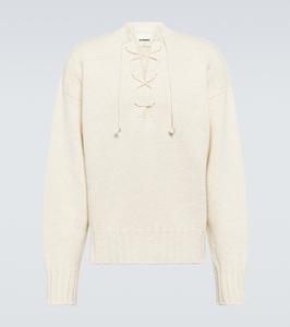Свитер из шерсти и шелка Jil Sander, белый