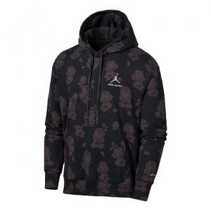 Толстовка Air Jordan x A Ma Manire SS22 Flowers Printing Full Print Long Sleeves Autumn Asia Edition Hoodies 'Black', черный