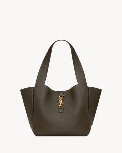 LE 5 À 7 BEA из зернистой кожи SAINT LAURENT, коричневый