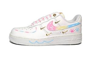 Nike Air Force 1 Step On Cotton Abrasion Resistant Slip Resistant Low top Skateboard Shoes Women's White