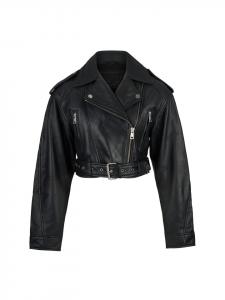 Trueprodigy Розовая кожаная куртка черного цвета