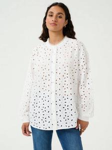 Silina вышитая рубашка с вырезом KAFFE, White