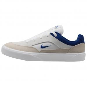 Кроссовки Nike SB MALOR Skateboarding Shoes Unisex Low-top White/Deep Sapphire Blue/Light Silver Grey/White, белый/синий