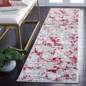 Ковер-дорожка SAFAVIEH, 61 x 244 см, Skyler Collection Grey/Red SKY186Q современный абстрактный без ворса для прихожей, гостиной, спальни, кухни