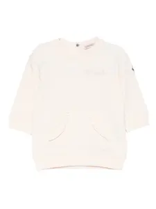 Толстовка с оборками и нашивкой-логотипом Moncler Enfant, розовый