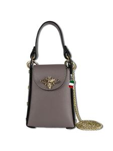 Наплечная сумка Florence Umhängetasche Leder braun, taupe ca. 13cm