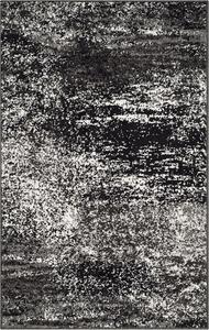Ковер SAFAVIEH, 77 x 122 см, Adirondack Collection, Silver & Black, современный абстрактный дизайн, не линяет и прост в уходе, идеален для помещений с высокой проходимостью: прихожая, гостиная, спальня (ADR112A)