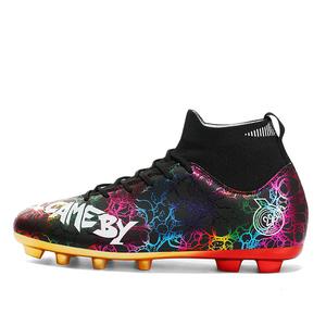 Двойные кости Амортизирующие противоскользящие износостойкие футбольные бутсы Унисекс, Серебристый Длинный шип