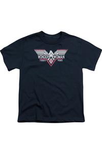 Футболка с коротким рукавом для детей "Бэтмен против Супермена" с логотипом молнии Gildan, темно-синий