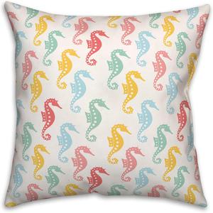 Creative Products Декоративная подушка с морскими коньками, мягкая пушистая, розовая Seahorses