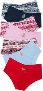 Набор трусиков-брифов Victoria's Secret PINK No Show Cheekster, нижнее белье для женщин (XS-XXL), Holiday Fair Isle Pack