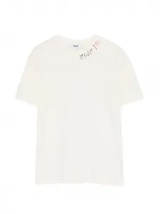 Футболка с логотипом MSGM Kids, бежевый