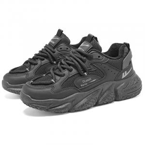 WARRIOR Утепленные устойчивые к истиранию утепленные низкие массивные кроссовки унисекс черные, цвет Black Warrior (Low-Top Fleece-Lined)