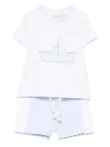 Комплект из топа и шортов с вышивкой Patachou, белый