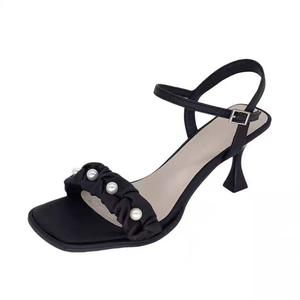 TAFN Женские черные сандалии на одной застежке